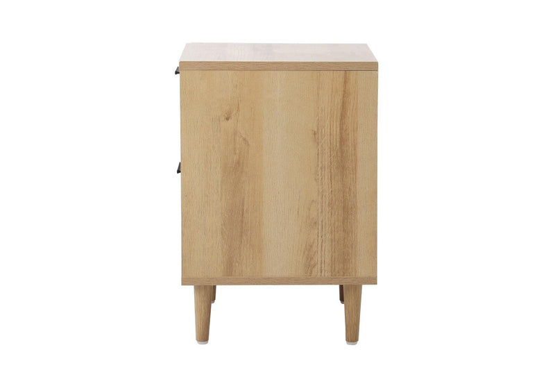 Oikiture Bedside Table Nightstand Natural