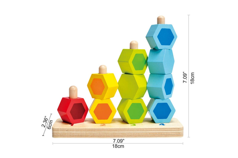 Hape: Counting Stacker - Wooden Block Set