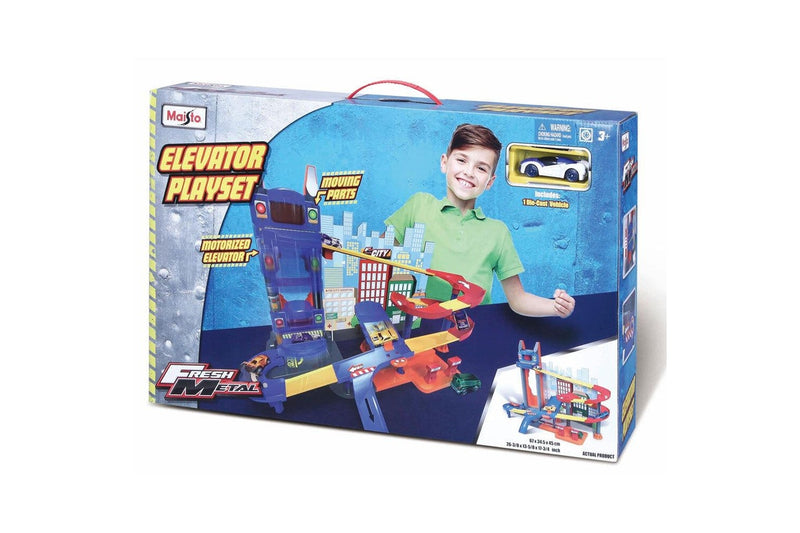 Maisto Fresh Metal Elevator & Ramp Playset w Car Vehicle Kids Children Toy 3y+