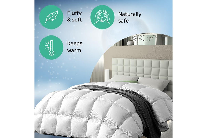 Super King Size Bedding Goose Down Feather Quilt Doona Duvet Winter 800GSM White