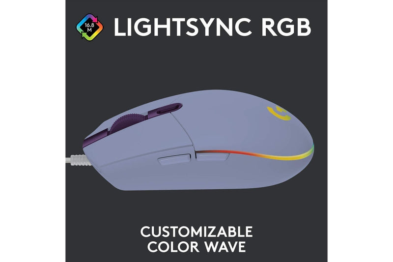 Logitech G203 LIGHTSYNC RGB Gaming Mouse (Lilac)