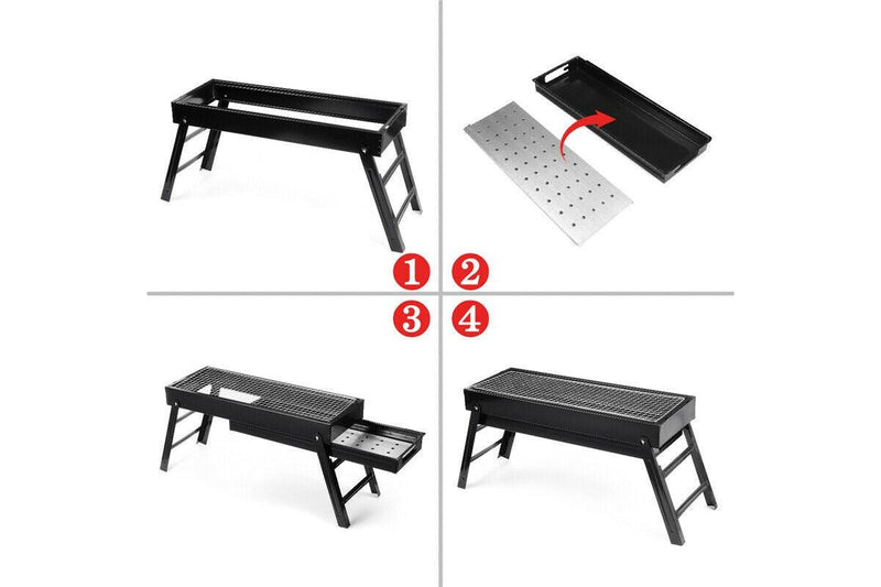 Foldable Portable BBQ Charcoal Grill Barbecue Hibachi Picnic Hiking Party Festival Camping