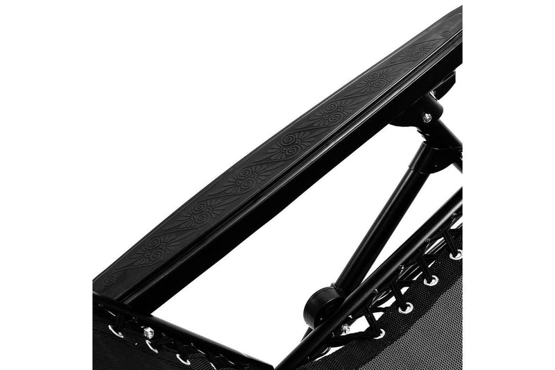 Wallaroo Gravity Reclining Deck Lounge Sun Beach Chair Outdoor Folding Camping Black Camping Chairs