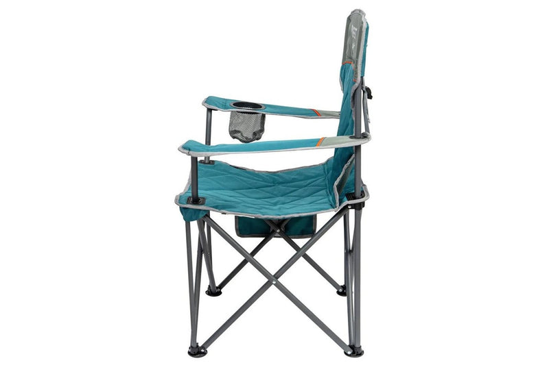 Quest Lite Easy 92cm Aluminium Camp Chair w Armrests Outdoor Camping Picnic Blue