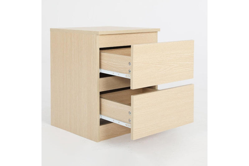 2X Bedside Table Side Storage Cabinet Nightstand Bedroom Drawer Joss Oak Bedside Tables