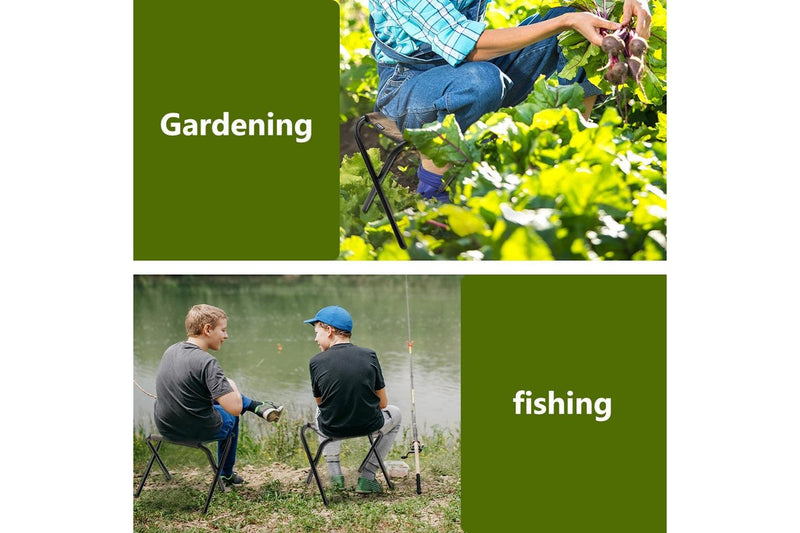 Campingmoon Folding Camping Chair Set of 2 Outdoor Fishing Ultralight Portable Stool F35-2 - Khaki