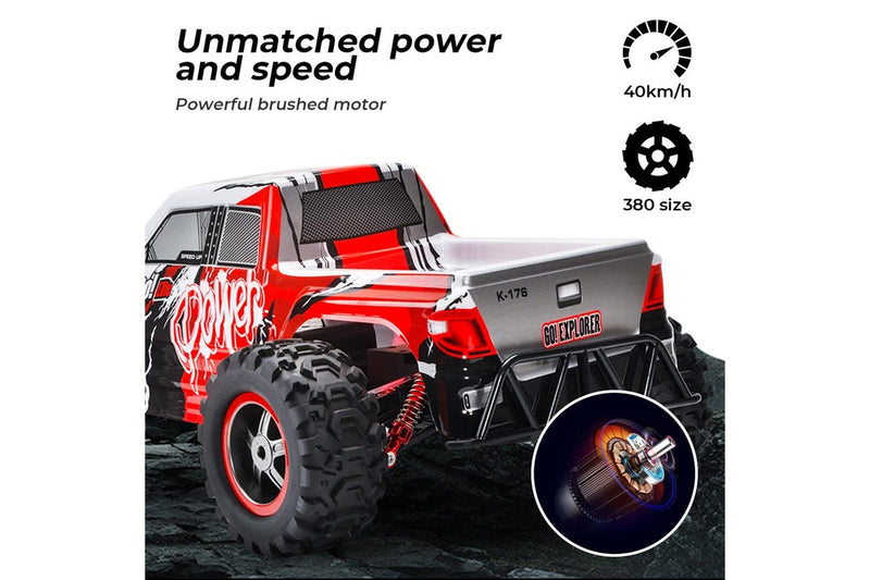 Centra RC Car 1:8 4WD Off-Road Racing Brushed Motor 2.4GHz Remote Control Red