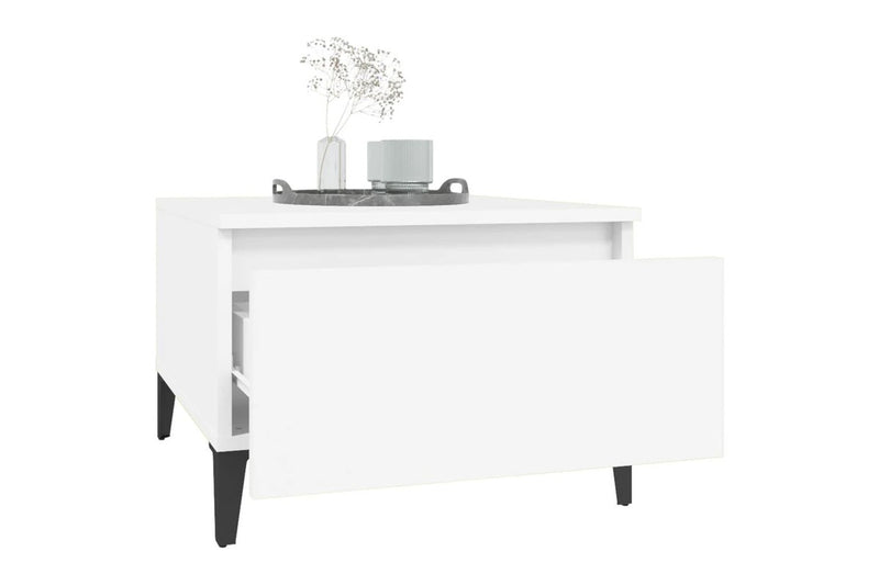 Side Table White 50x46x35 cm Engineered Wood vidaXL