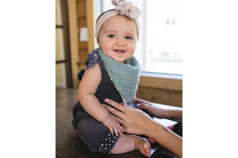 Little Unicorn: Reversible Muslin Bandana Bib - Tropical Leaf
