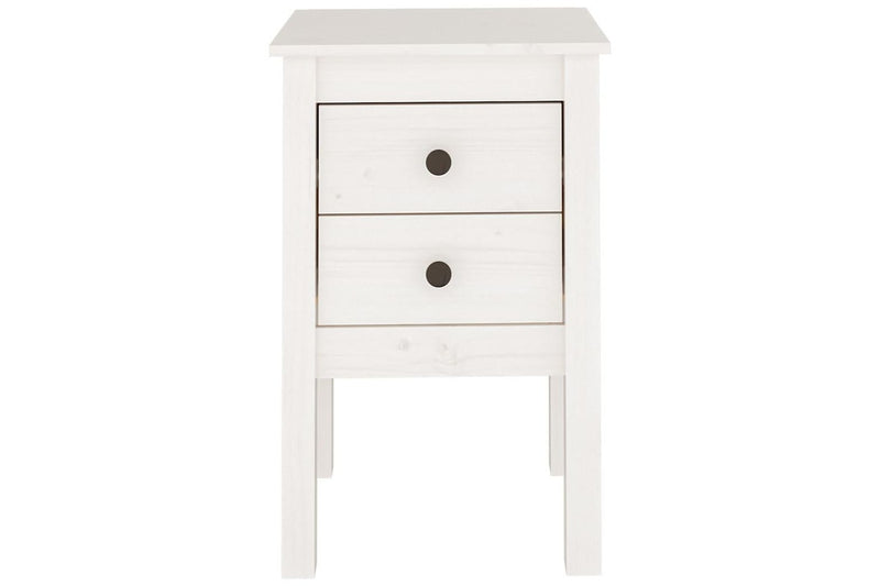 Bedside Cabinet White 40X35x61.5 Cm Solid Wood Pine Bedside Tables