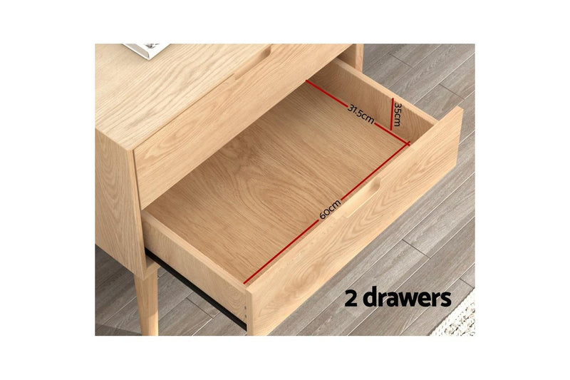 Artiss Bedside Table 2 Drawers Side End Table Nightstand Legs Bedroom Storage