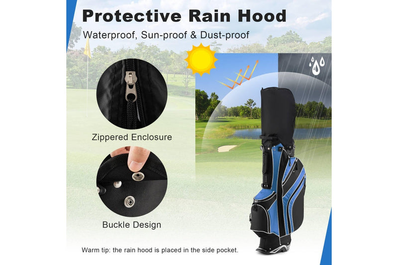 Costway Golf Stand Cart Bag w/6 Way Divider Carry Organizer Pockets Storage Navy