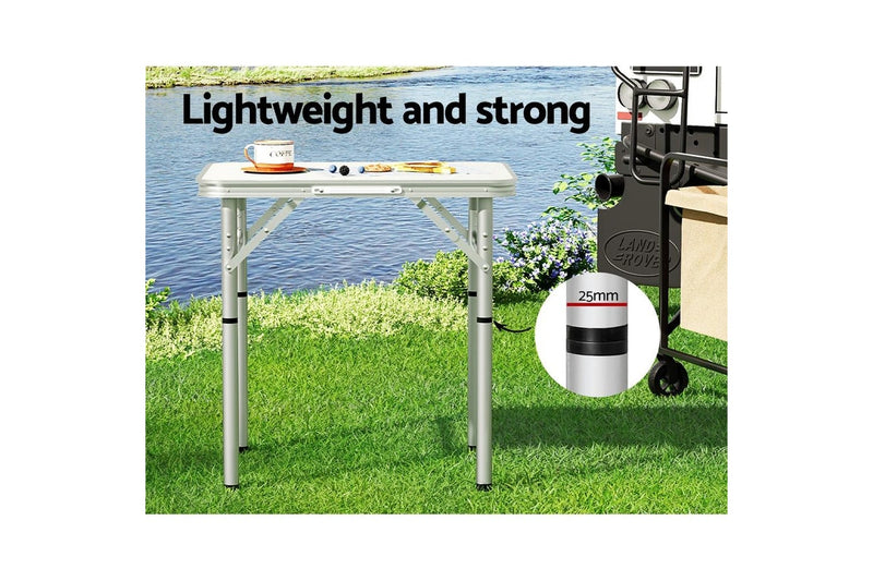 Weisshorn Folding Camping Table 60CM Adjustable Portable Outdoor Picnic Desk
