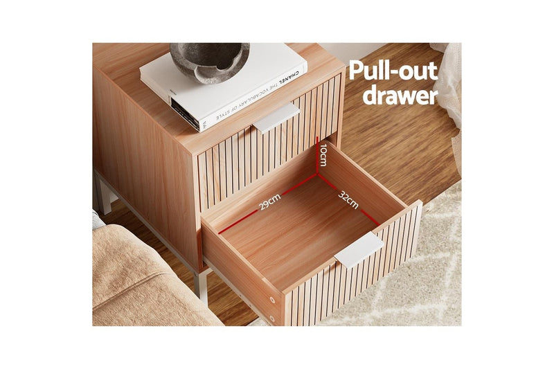 Artiss Bedside Table Side End Table Shelf Drawers Nightstand Storage Bedroom