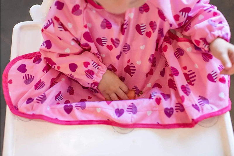 Tidy Tot: Long Sleeve Cover & Catch Bib - Hearts