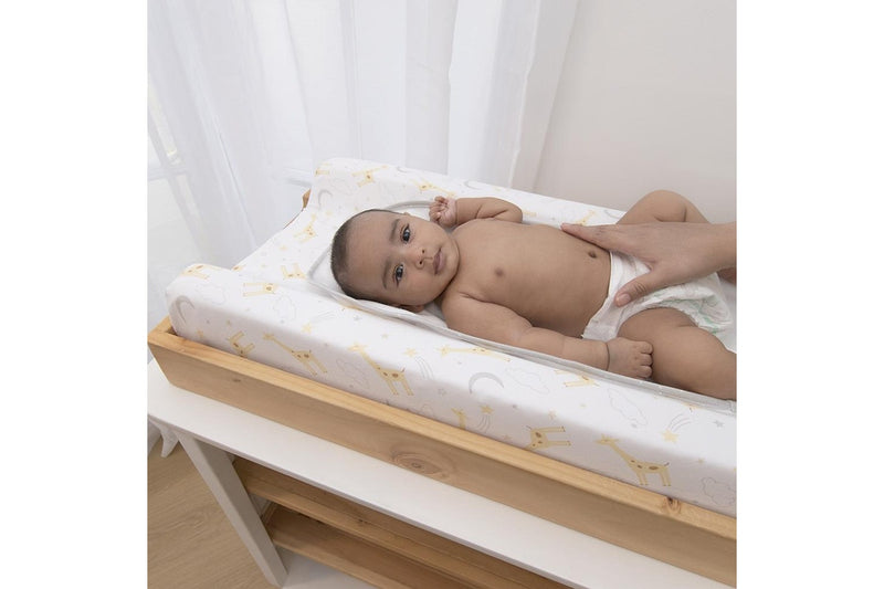 Living Textiles Cotton Baby Change Pad Cover & Waterproof Liner Set Noah Giraffe