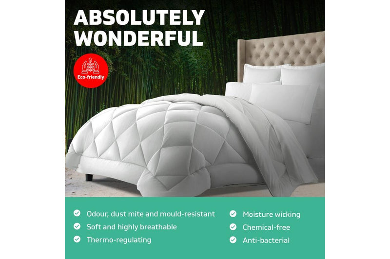 King Size Bedding Microfibre Bamboo Quilt Doona Duvet 400GSM Winter White