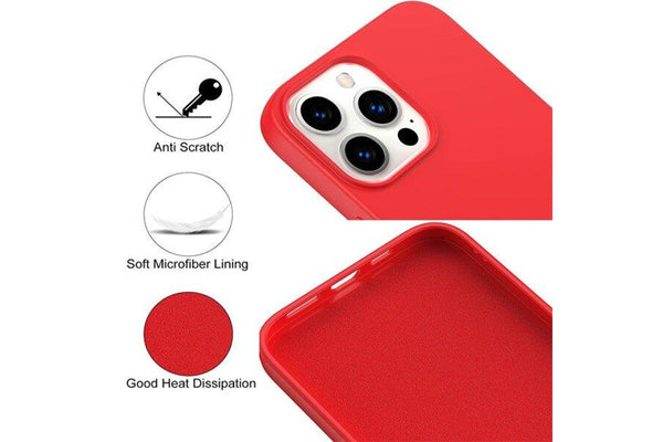 For Apple iPhone 15 Pro Silicone Silky Soft Case with Microfiber TPU Ultra Slim Anti Scratch Shockproof Cover (Blue)