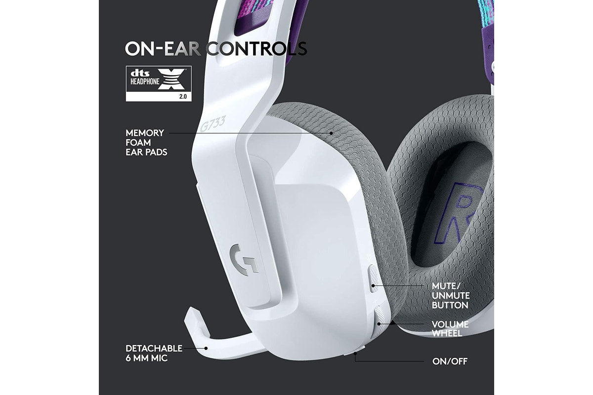 Logitech G733 LIGHTSPEED Wireless RGB Gaming Headset - White