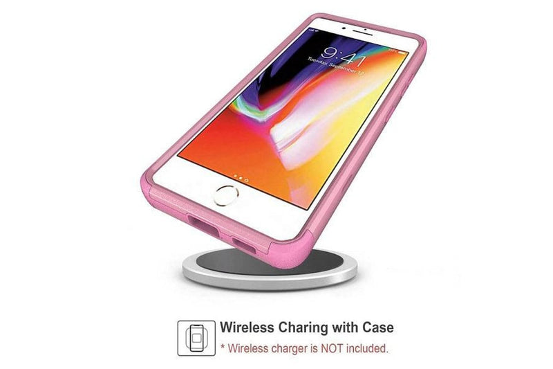 For Apple iPhone SE 2022 3in1 Case Drop Resistant Defender Tradies Hybrid Armor Heavy Duty Rugged Shockproof Tough Cover (Rose Gold)