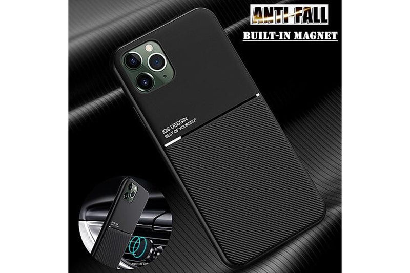 For Apple iPhone 11 Pro Business Style Luxury Matte Soft Silicone Drop Resistant Case Cover (Blue)