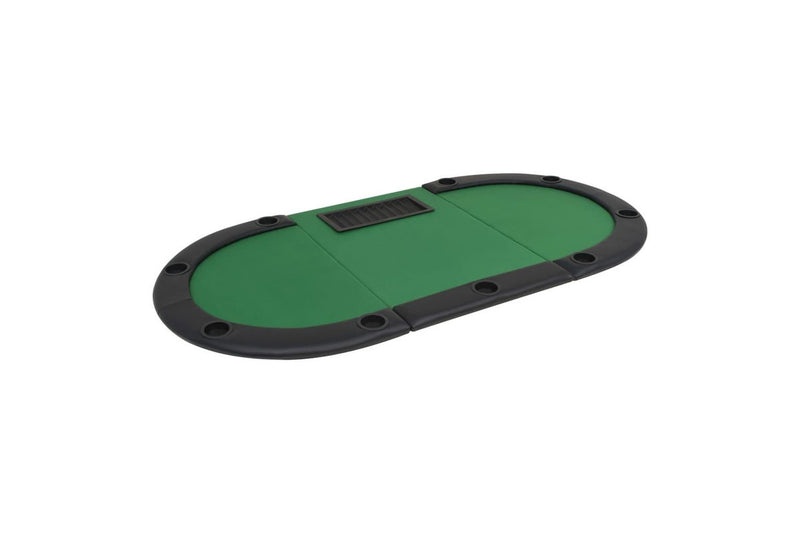 9 Player Folding Poker Table 3 Oval Green Camping Tables