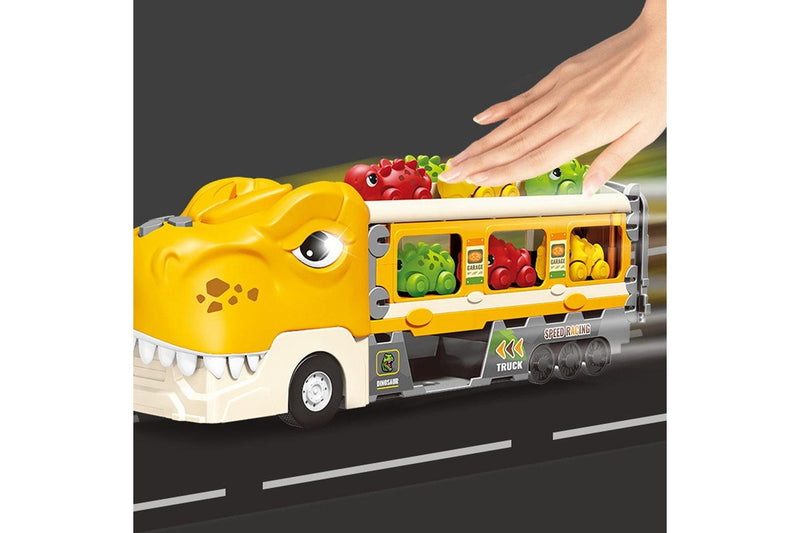 Foldable Ejection Race Track Dinosaur Toy Cars Set Kid Truck Car Toys Yellow