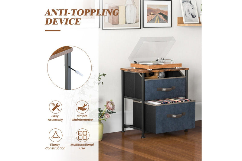 Giantex Modern Nightstand Industrial End Table Home Bed Side Table