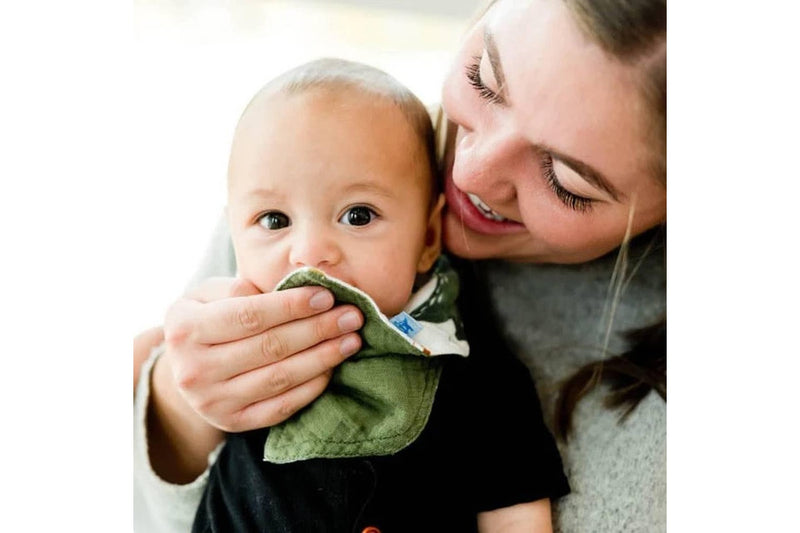 Little Unicorn: Reversible Muslin Bandana Bib - Dino Friends