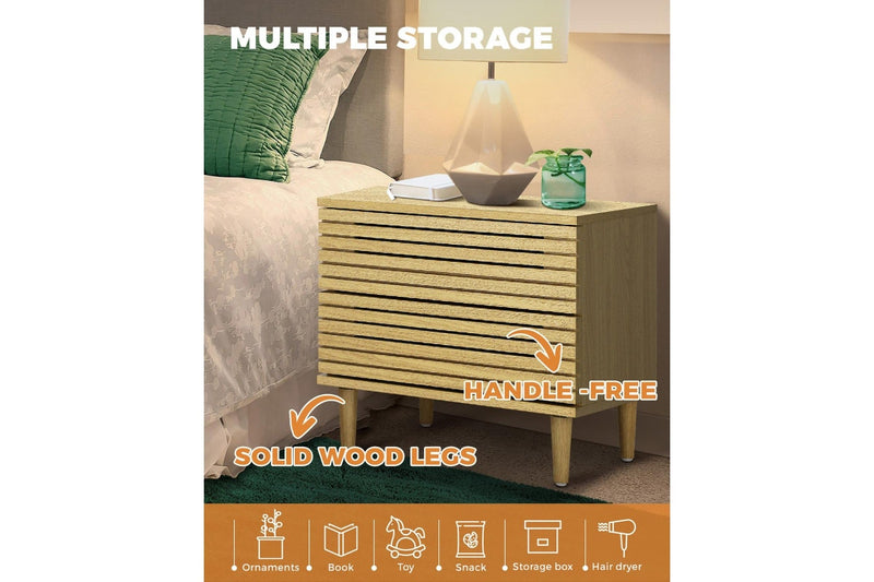 Oikiture Bed Side Table 2 Drawers