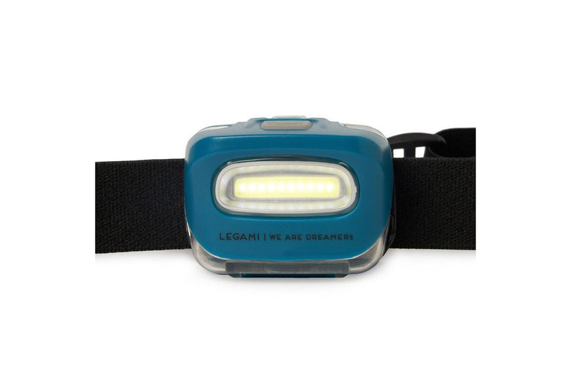 2x Legami COB SOS LED Headlamp Headlight Torch Light Hiking Camping Petrol Blue