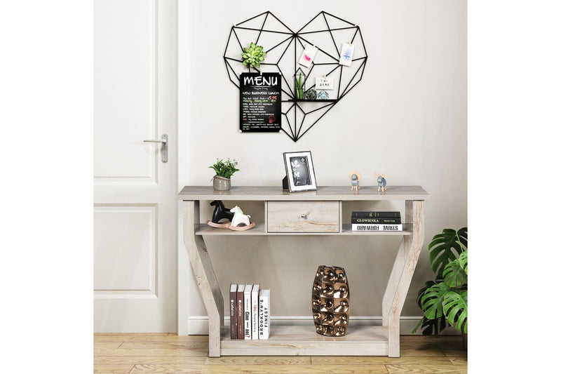 Giantex Console Table Hallway Table Entry Tables Sideboard Display Organiser Gray Wash