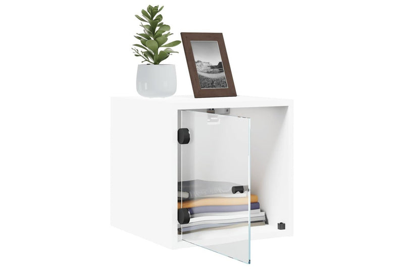 Bedside Cabinets with Glass Doors 2 pcs White 35x37x35 cm vidaXL