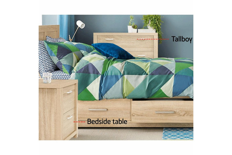 Artiss Bedside Table 2 Drawers - MAXI Pine