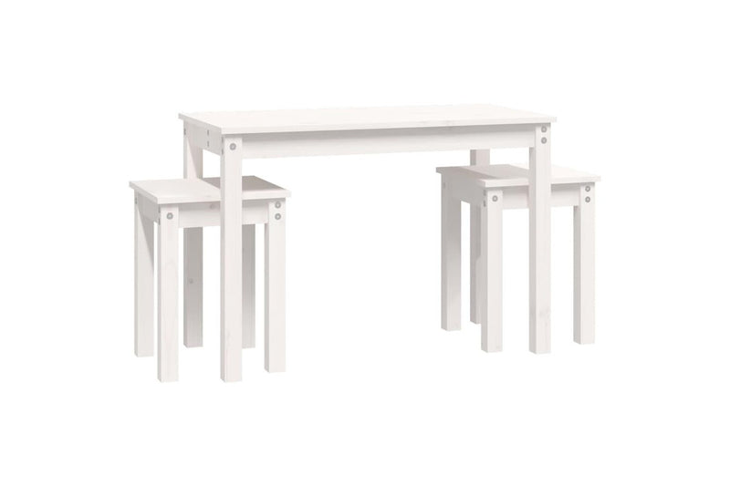 Nesting Tables 3 pcs White Solid Wood Pine vidaXL