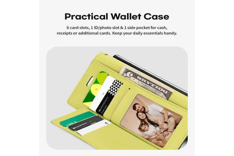 Goospery Samsung Galaxy S22 Ultra 5G Rich Diary Wallet Flip Case Leather Card Slots Magnetic Cover (Navy Blue)