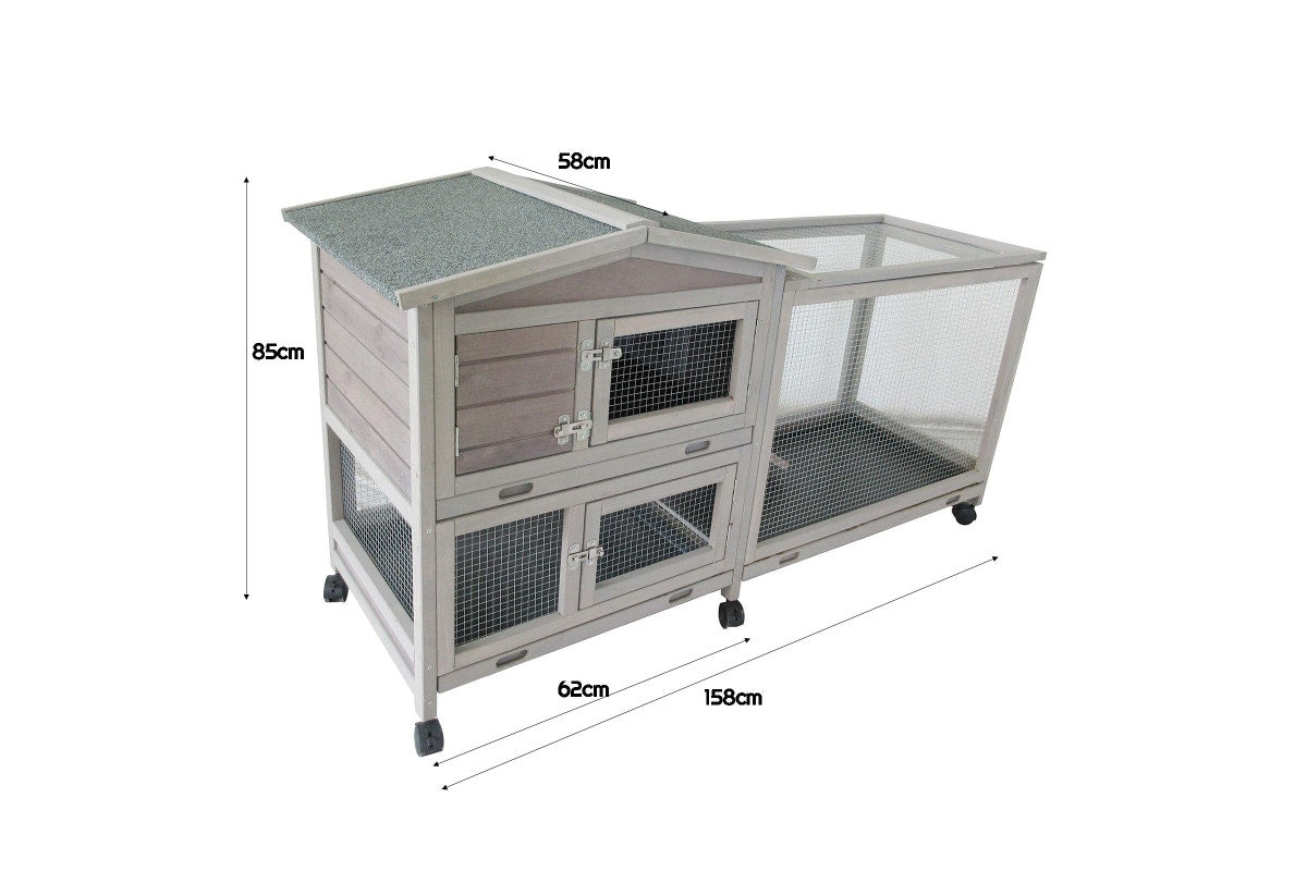 Flyline Bunny House Rabbit Hutch Guinea Pig Cage on Wheels