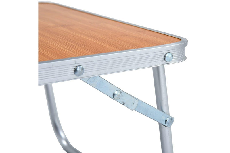 Folding Camping Table Brown Aluminium 60x40 cm vidaXL