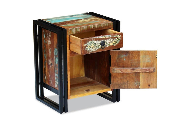 Bedside Cabinet Solid Reclaimed Wood Bedside Tables