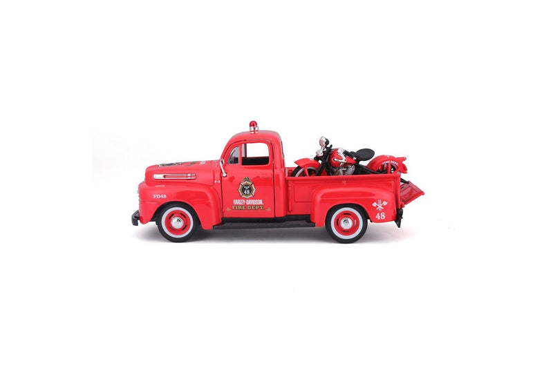 Maisto 1:24 Harley Davidson 1948 Ford F1 pick Up & 36 Knucklehead Model Car 8y+