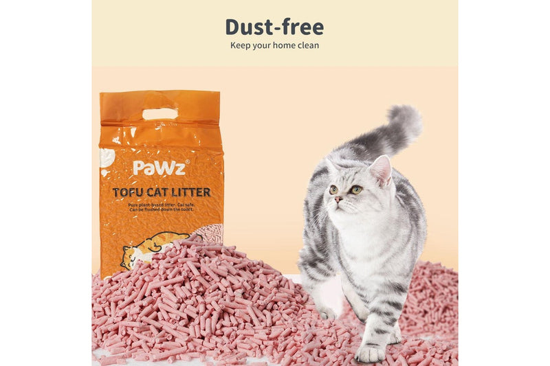 Pawz 2.5kg Tofu Cat Litter Clumping Flushable Fast Super Absorben Watermelon x6