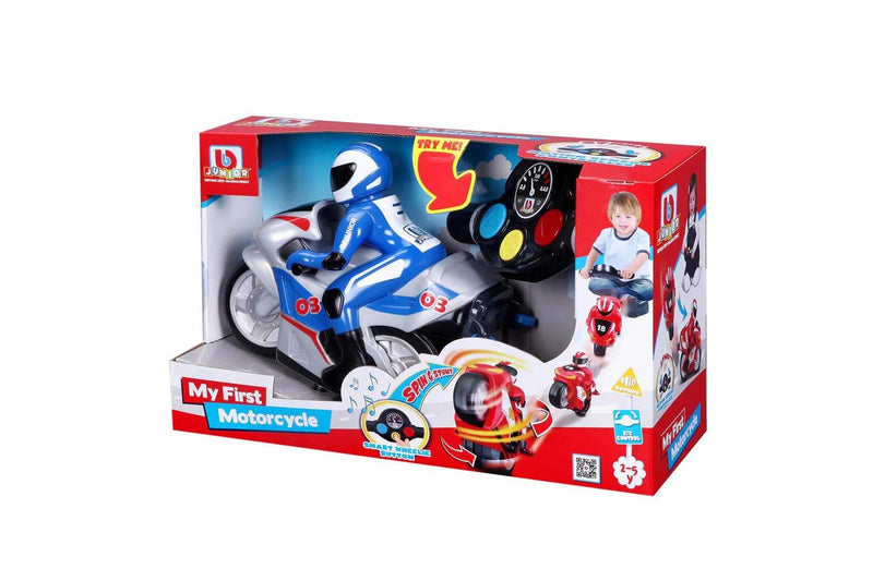 BB Junior My 1st Radio Control 21cm Motor Bike Spin & Stunt Kids Toy 2-5y Assort