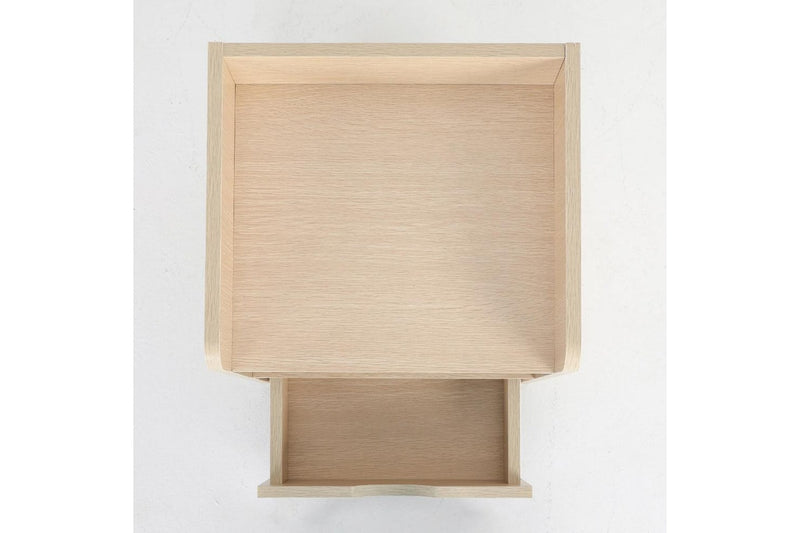 2X Bedside Table Side Storage Cabinet Nightstand Bedroom 1 Drawer Shelf Lark Oak Bedside Tables