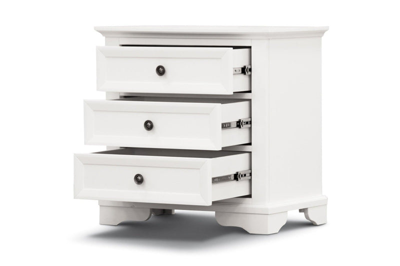 Celosia Bedside Table 3 Drawers Storage Cabinet Nightstand End Tables White Bedside Tables