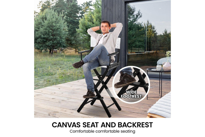 Sarantino Tall Directors Chair - White