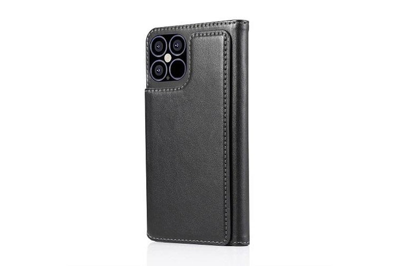 For Apple iPhone 12 Pro Case SupRShield Pro Luxury Wallet Leather Flip Magnetic Stand Case Cover (Black)