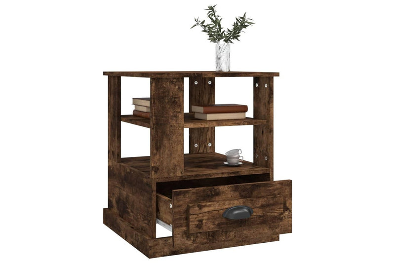 Side Table Smoked Oak 50x50x60 cm Engineered Wood vidaXL