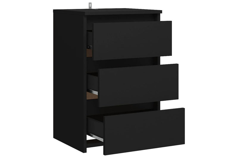 Bed Cabinet Black 40X35x62.5 Cm Engineered Wood Bedside Tables
