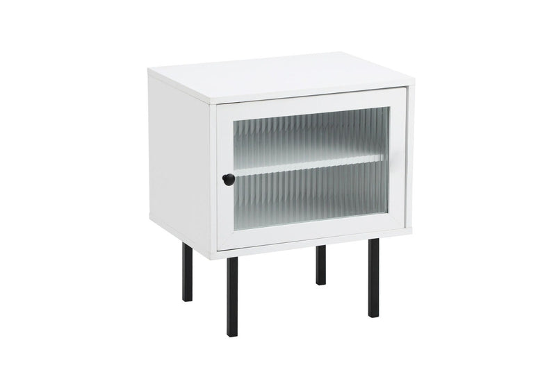 Oikiture 2x Bedside Tables Wood(White)