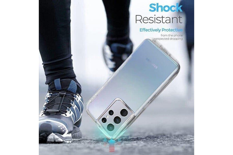 For Samsung Galaxy S22 Ultra Transparent Defender Slim Polycarbonate Case Cover (Clear)